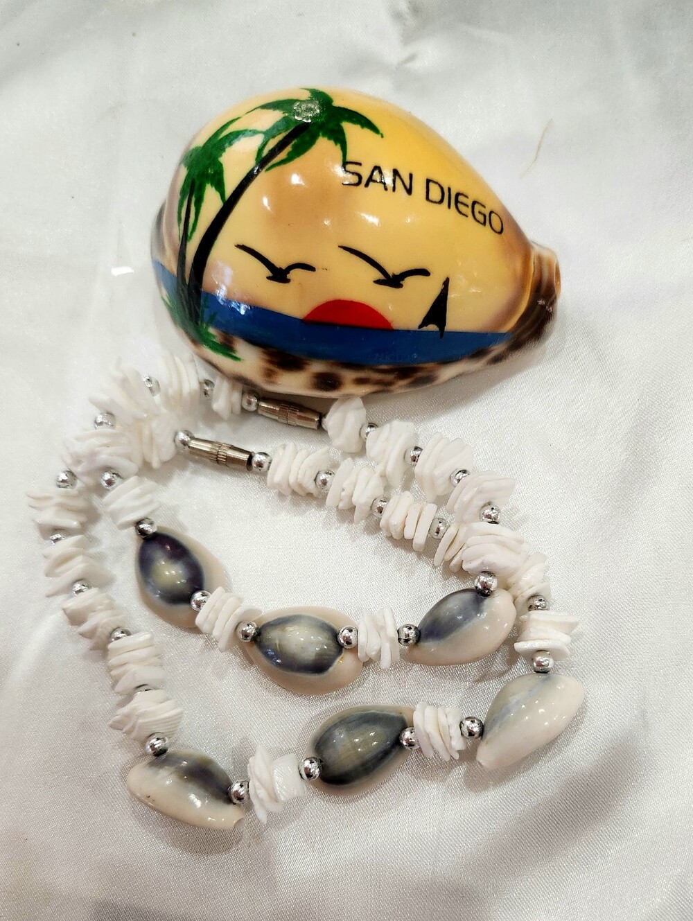 Cowrie & Shell Anklet and Bracelet Set - Picture 3 of 3